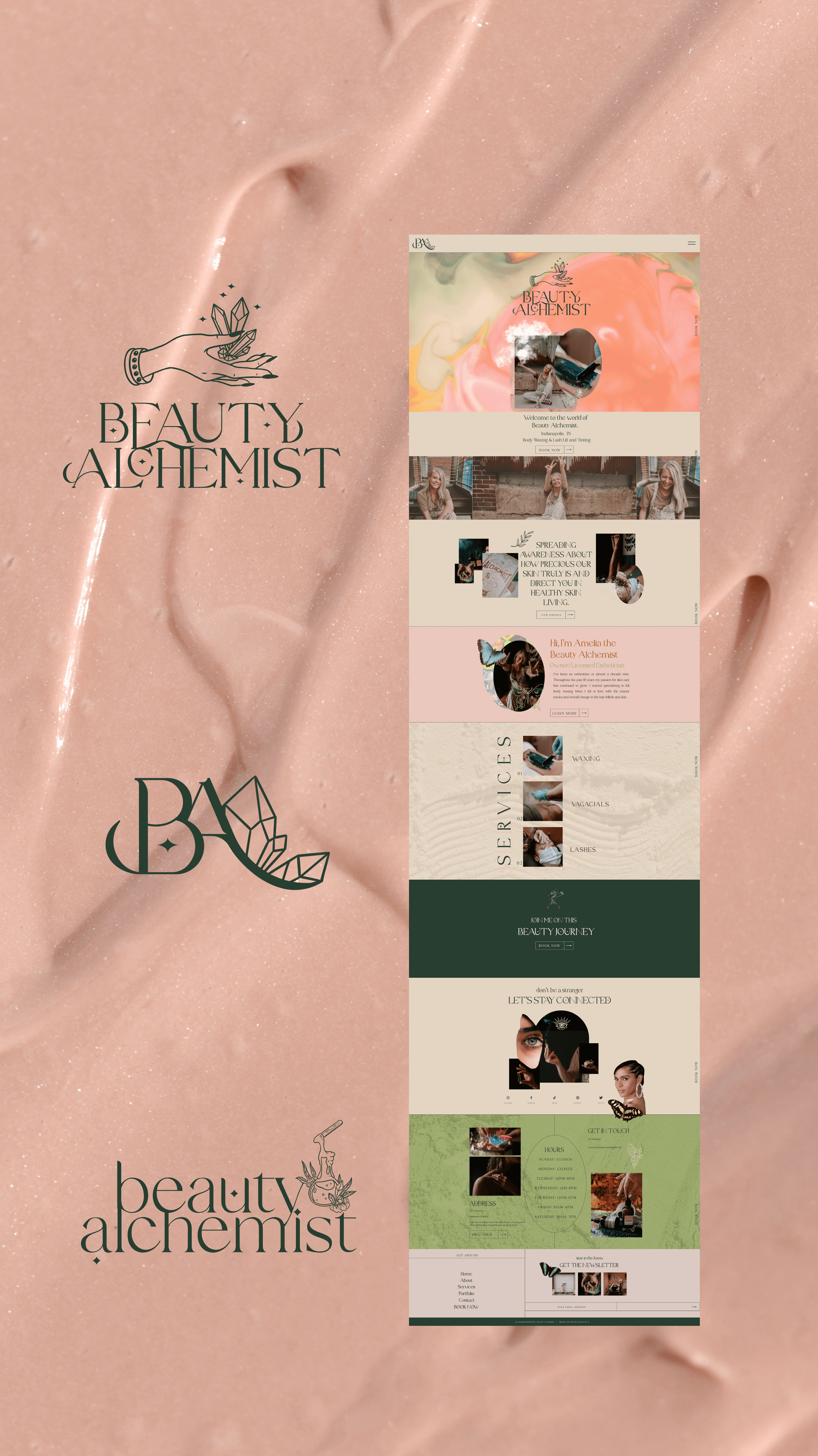 Website design for a mystical esthetician brand and web design by House of W, a brand and web designer for photographers and creatives.