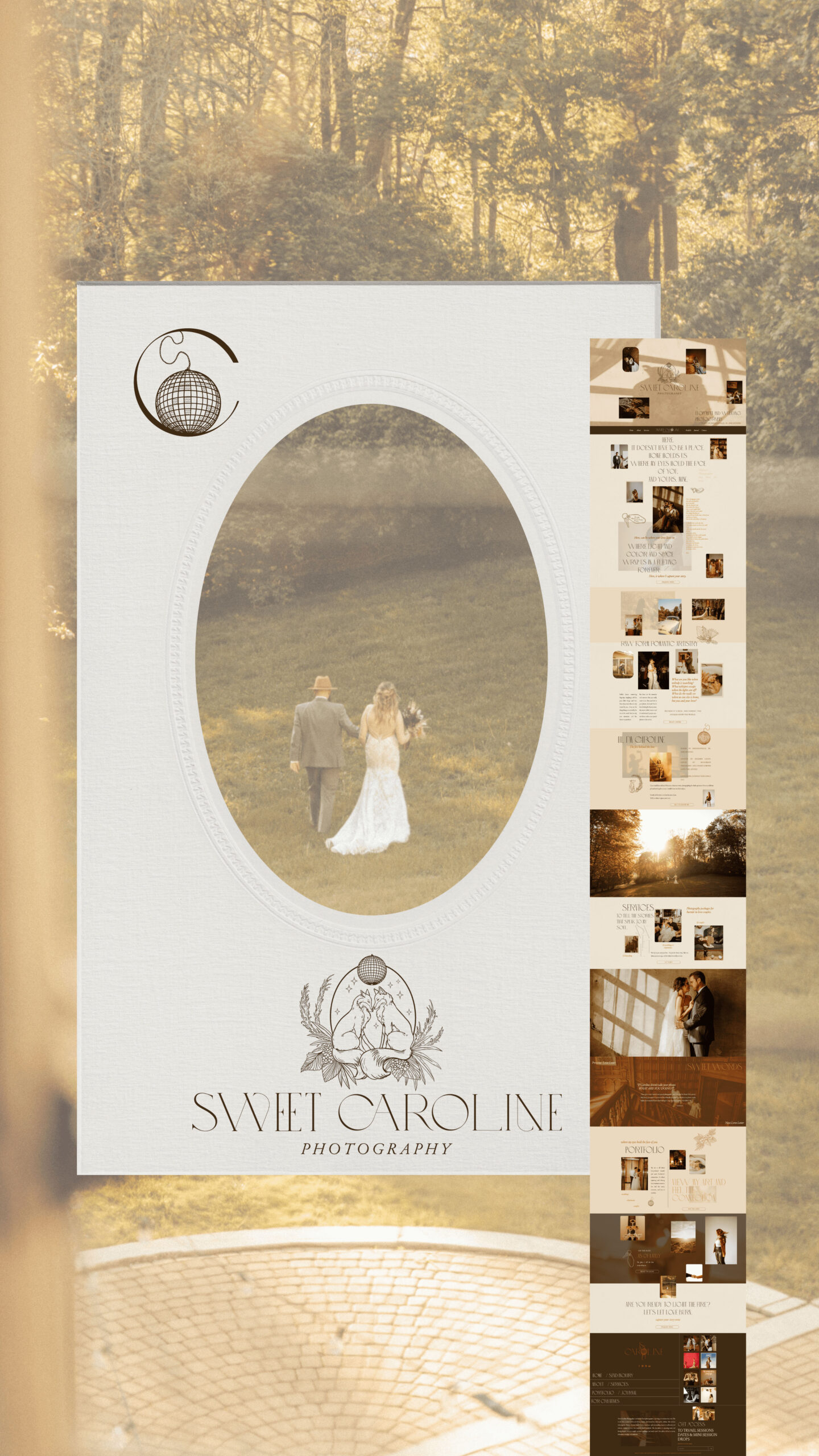 romantic website design example for a photographer