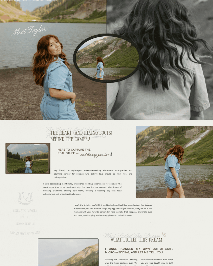 Elopement Photographer Website Design