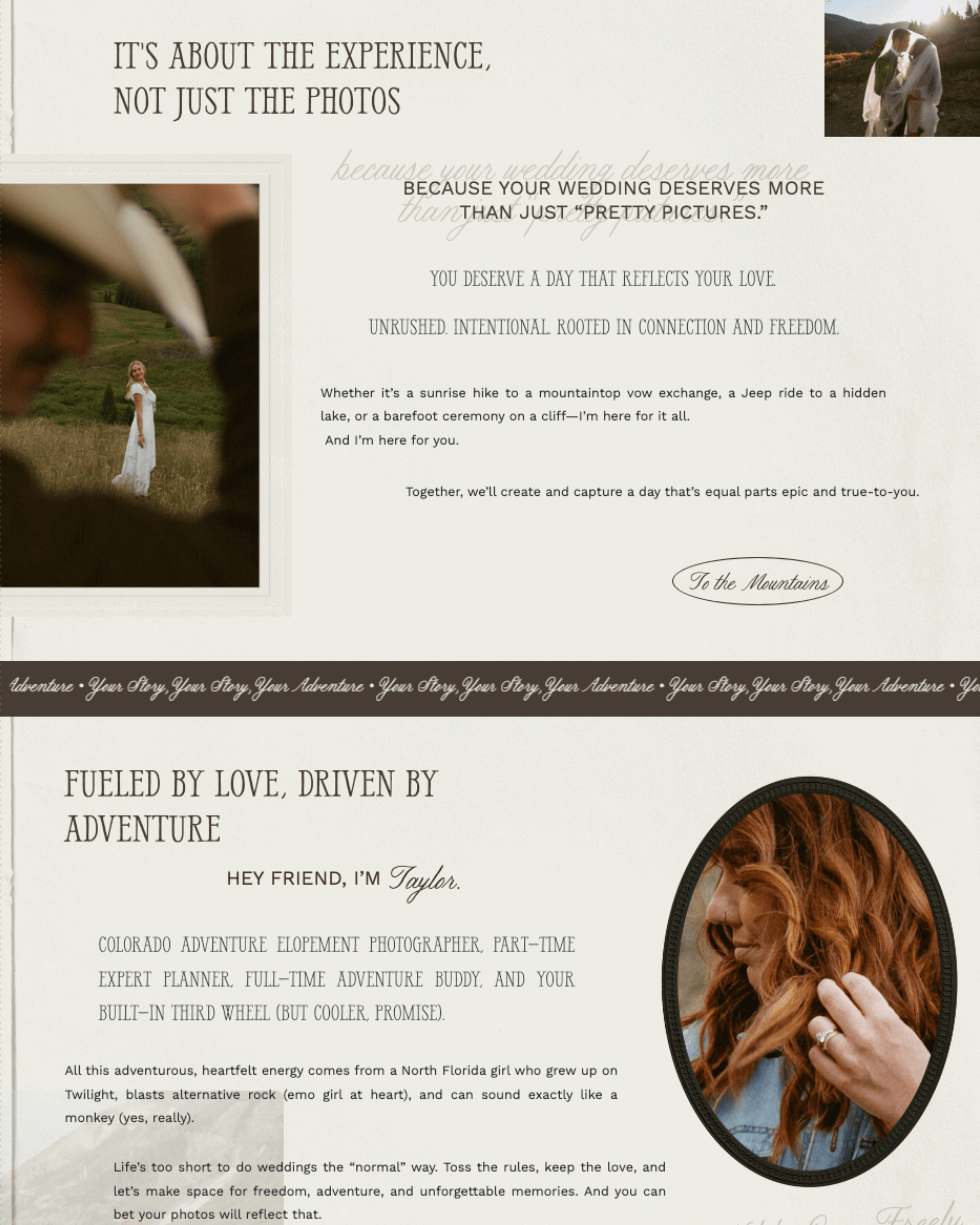 Elopement Photographer Website Design