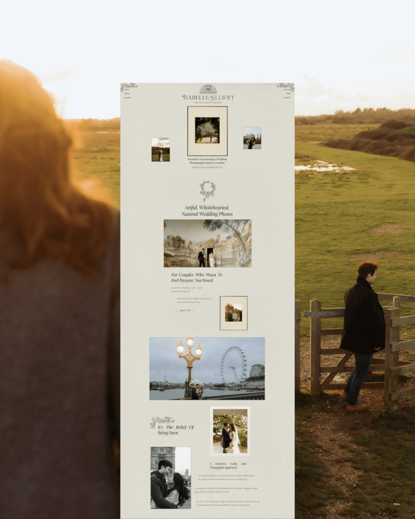 Wedding Photographer Artful  Brand & Website Design